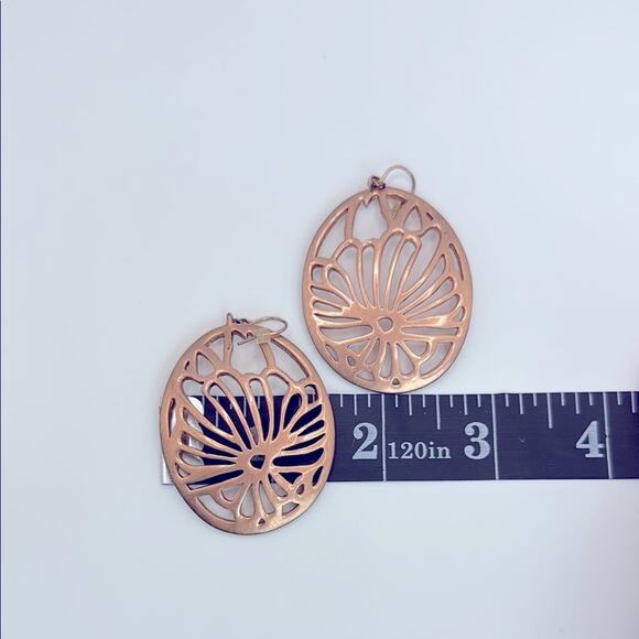 Fossil Rose Gold Filigree Earrings - Picture 6 of 7